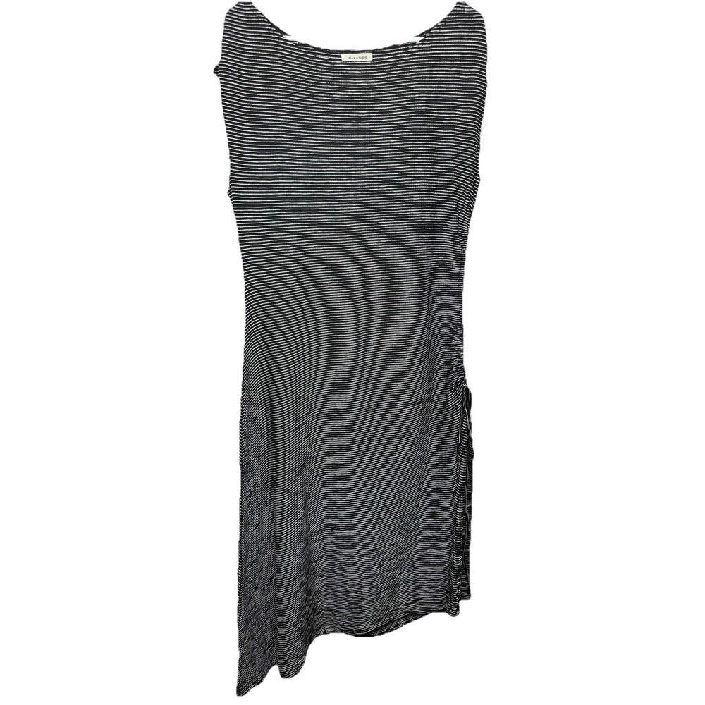 Max Studio Striped‎ Midi Dress XL Ruched Side Casual Chic Minimalist Y2K